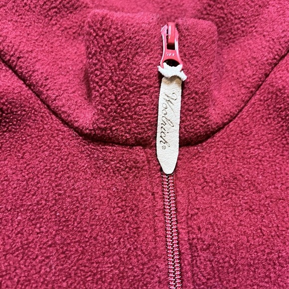 Woolrich Vest Women's Extra Large Fleece Maroon Outdoor Lightweight Navy Hem - Picture 4 of 11